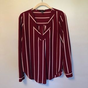 Striped Maroon and White Long Sleeve